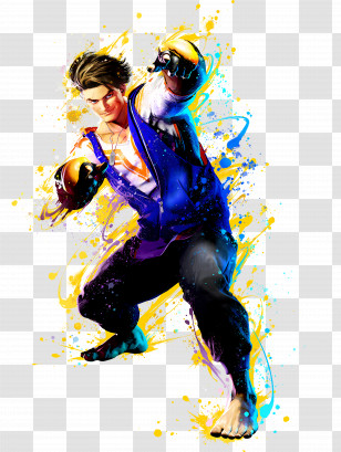 Luke - Boxer In Blue With Powerful Punch Transparent PNG