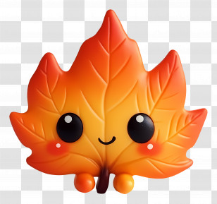 Autumn Leaf Cute - Happy Maple Leaf Cartoon Transparent PNG