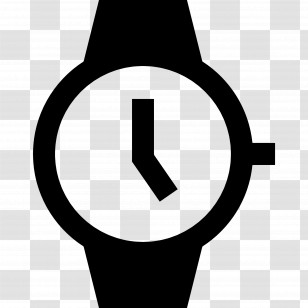 Wristwatch Icon - Silhouette Wristwatch Icon With Clock Face Transparent PNG