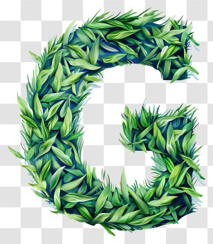 Letter G - Leafy Nature-themed G Letter Design Transparent PNG