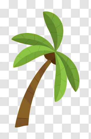 Palm Tree - Green Tropical Palm Tree Illustration Transparent PNG