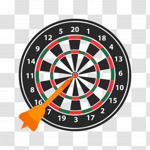 Dart Board - Darts Board With Dart On Bullseye Transparent PNG