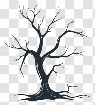 Dead Tree - Minimalist Bare Tree Illustration Transparent PNG