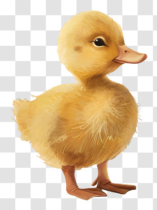 Cartoon Baby Duck - Adorable Yellow Duckling Illustration Transparent PNG