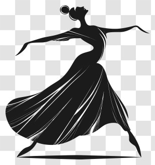 Female Dancing Silhouette - Elegant Dancing Silhouette Transparent PNG