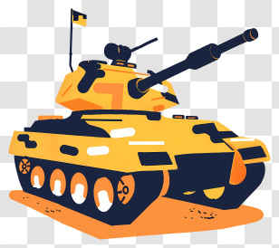 Cartoon Tank - Yellow Cartoon Tank Transparent PNG