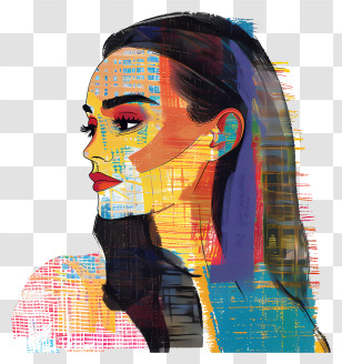 Katy Perry - Colorful Abstract Portrait Transparent PNG