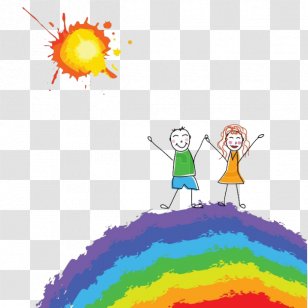 Drawing Clip Art - Text - Rainbow Children Transparent PNG