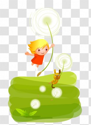 Cartoon Dandelion Illustration - Yellow Transparent PNG