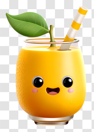 Juice Cute - Cute Orange Juice With Straw Transparent PNG