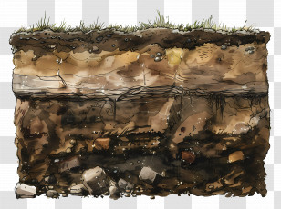 Soil Land - Cross Section Of Soil Layers Transparent PNG