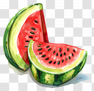 Watermelon Slice - Watermelon Slices Illustration In Fresh Colors Transparent PNG
