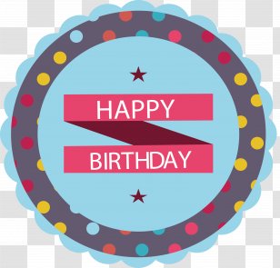 Blue Lace Birthday Label - Heart - Silhouette Transparent PNG