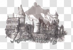 GarrÃ¯ Potter Sketch Hogwarts School Of Witchcraft And Wizardry Harry The Prisoner Azkaban Fictional Universe - Black White - Castle Transparent PNG