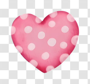 Pink Heart - Pink Polka Dot Heart Illustration Transparent PNG