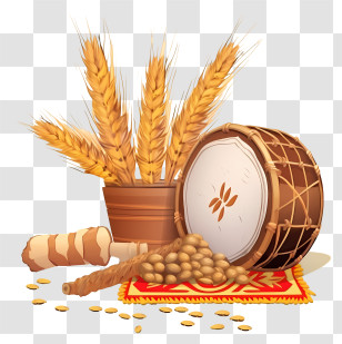 Corn Processing - Harvest Setup With Grains, Wheat And Drum Transparent PNG