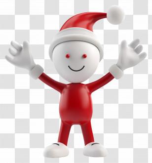 Christmas Stick Figure - Smiling Santa Figure Transparent PNG