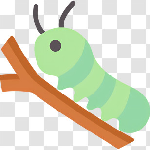 Spring - Green Caterpillar On Branch Transparent PNG