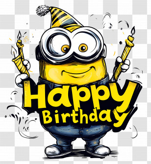 Happy Birthday - Birthday Cartoon Character Artwork Transparent PNG