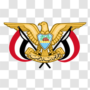 Egypt - Yemen National Emblem With Eagle And Flags Transparent PNG