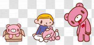 Gloomy Bear - Pink Bear And Child Series Transparent PNG