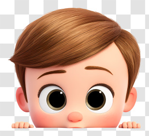 Boss Baby Peeking Out - Curious Child Peeking Transparent PNG