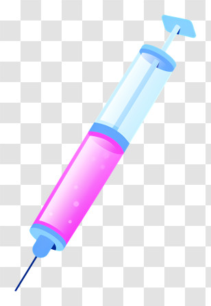 Syringe - Medical Syringe With Pink Liquid Transparent PNG