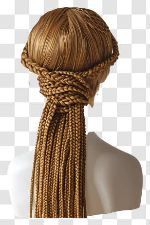 Braided Hair Wig - Intricate Braided Hairstyle In Golden Color Transparent PNG