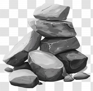 Grey Stones - Stacked Gray Rocks Illustration Transparent PNG