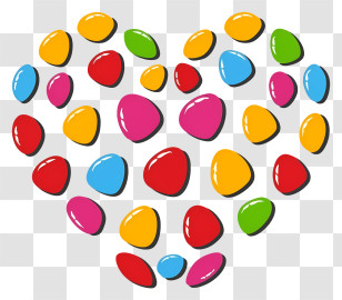 Heart Shaped Jelly Beans - Heart With Colorful Stones Illustration Transparent PNG