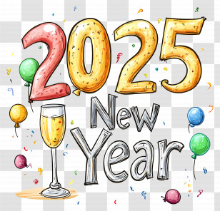2025 New Year - Festive 2025 New Year Party Transparent PNG