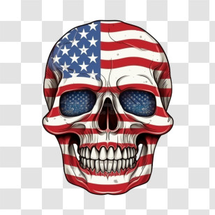 Skull Head
 - Skull Illustration With American Flag Design Transparent PNG