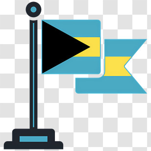 Bahamas Flag - Bahamas National Flag On A Pole Transparent PNG