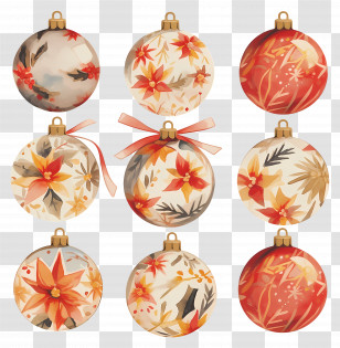 Christmas Ornament Ball - Floral Christmas Ornaments Collection Transparent PNG