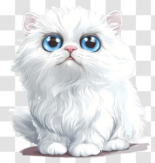 Persian Cat - Adorable White Kitten Transparent PNG