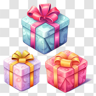 Gifts - Vibrant Decorated Gift Boxes Transparent PNG