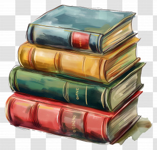 Books For School - Stack Of Colorful Books Illustration Transparent PNG