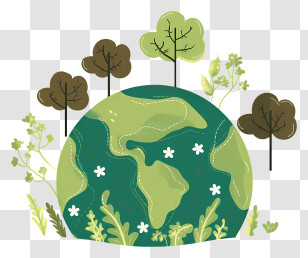Green Eco Earth - Green Earth With Trees And Nature Transparent PNG