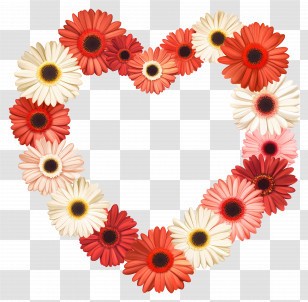 Heart Frame - Heart-Shaped Flower Wreath Design Transparent PNG