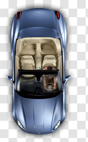 Car Top View - Top View Of Blue Convertible Car Transparent PNG