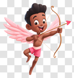Cupid Shooting Arrow - Playful Cupid With Bow And Arrow Transparent PNG