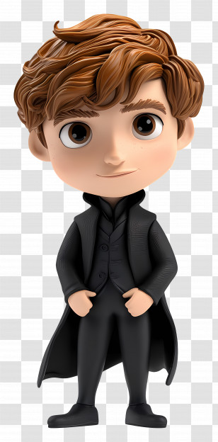 Eddie Redmayne - Stylized Male Cartoon Character With Animation Style Transparent PNG