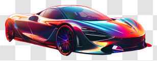 Mclaren Speedtail - Dynamic And Colorful Sports Car Illustration Transparent PNG