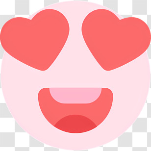 Emoji With Heart Eyes - Heart-Eyed Emoji Showing Love Transparent PNG