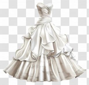 Strapless Wedding Dress - White Wedding Dress Illustration Transparent PNG