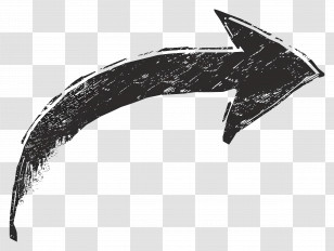 Grunge Arrow - Black Sketch-style Directional Arrow Transparent PNG