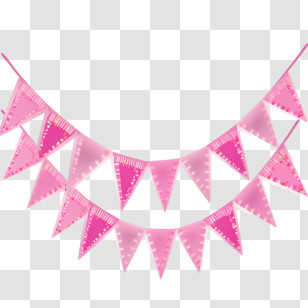 String Pennants
 - Pink Party Banners For Celebrations Transparent PNG