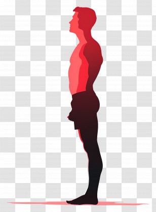 Standing Man Silhouette - Red Silhouette Of A Standing Person Transparent PNG