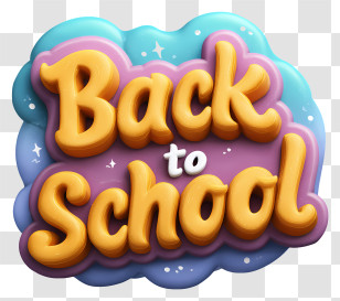 Word Back To School - Back To School Text Design Transparent PNG