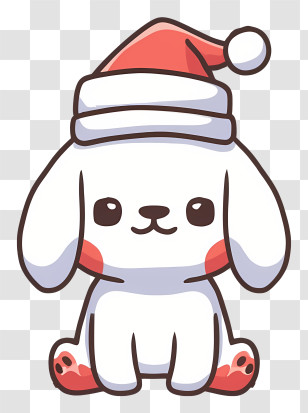 Cute Puppy - Cute Dog Wearing Santa Hat Transparent PNG